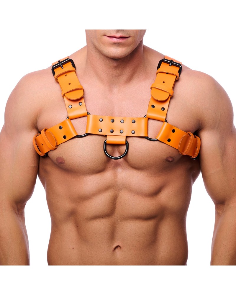 Harnais en cuir Bulldog Orange sextoys et accessoires sur La Boutique du Hard