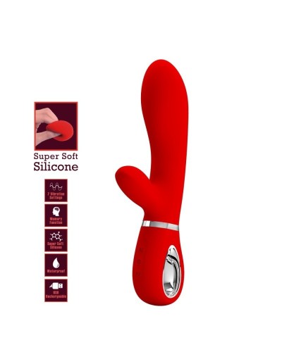 Vibro Rabbit Thomas 11 x 3.8cm Rouge sextoys et accessoires sur La Boutique du Hard