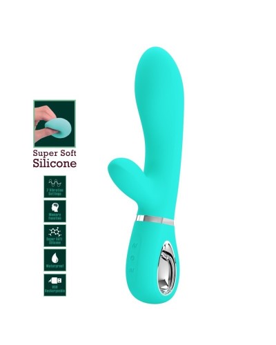 Vibro Rabbit Thomas 11 x 3.8cm Turquoise sextoys et accessoires sur La Boutique du Hard