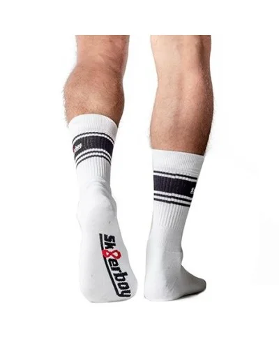 Chaussettes blanches Sk8erboy Deluxe Blanc-Noir sextoys et accessoires sur La Boutique du Hard