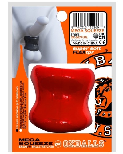 Ballstretcher Mega Squeeze 30 mm - Hauteur 50 mm Rouge sextoys et accessoires sur La Boutique du Hard