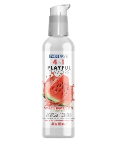 Lubrifiant Aromatisé 4-en-1 Playful Flavors Pastèque 118ml sextoys et accessoires sur La Boutique du Hard