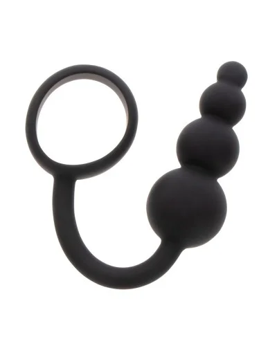 Cockring Plug anal Beads Ring 8.5 x 3.5 cm Noir sextoys et accessoires sur La Boutique du Hard