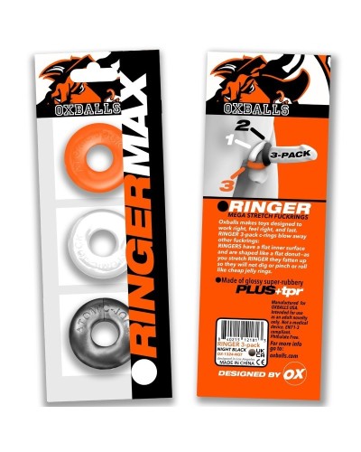 Lot de 3 Cockrings Ringer Max 20 mm Hazard sextoys et accessoires sur La Boutique du Hard