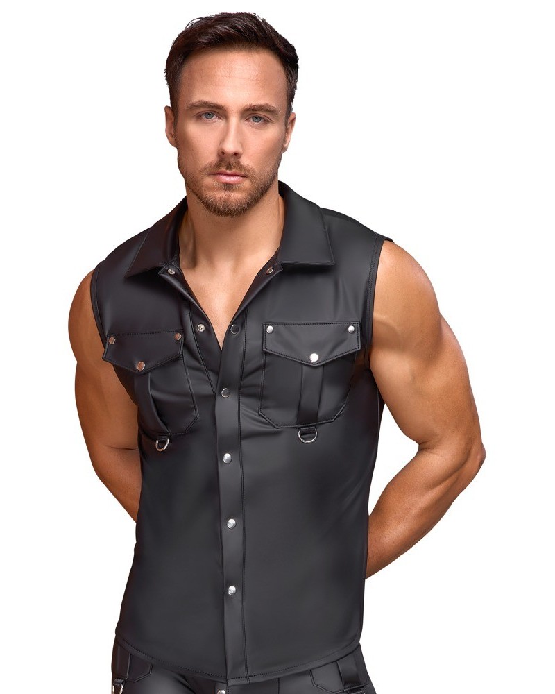 Chemise sans manches Lessio Noire sextoys et accessoires sur La Boutique du Hard