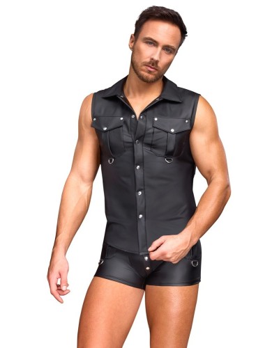 Chemise sans manches Lessio Noire sextoys et accessoires sur La Boutique du Hard