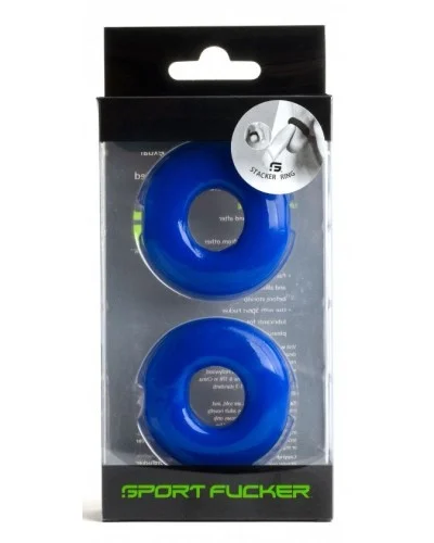 Lot de 2 Cockrings souples Stacker 20 mm Bleus sextoys et accessoires sur La Boutique du Hard