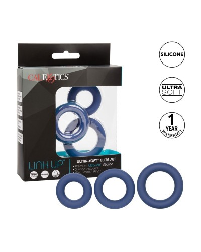 Lot de 3 Cockrings Link Up Bleus sextoys et accessoires sur La Boutique du Hard