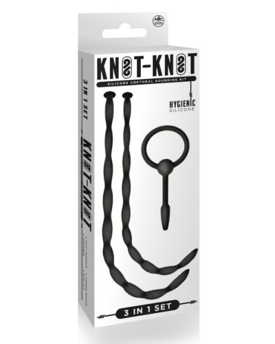 Lot de 3 Tiges et Plug d'urètre Knot Long 27 cm - Diamètre 7 à 10mm sextoys et accessoires sur La Boutique du Hard