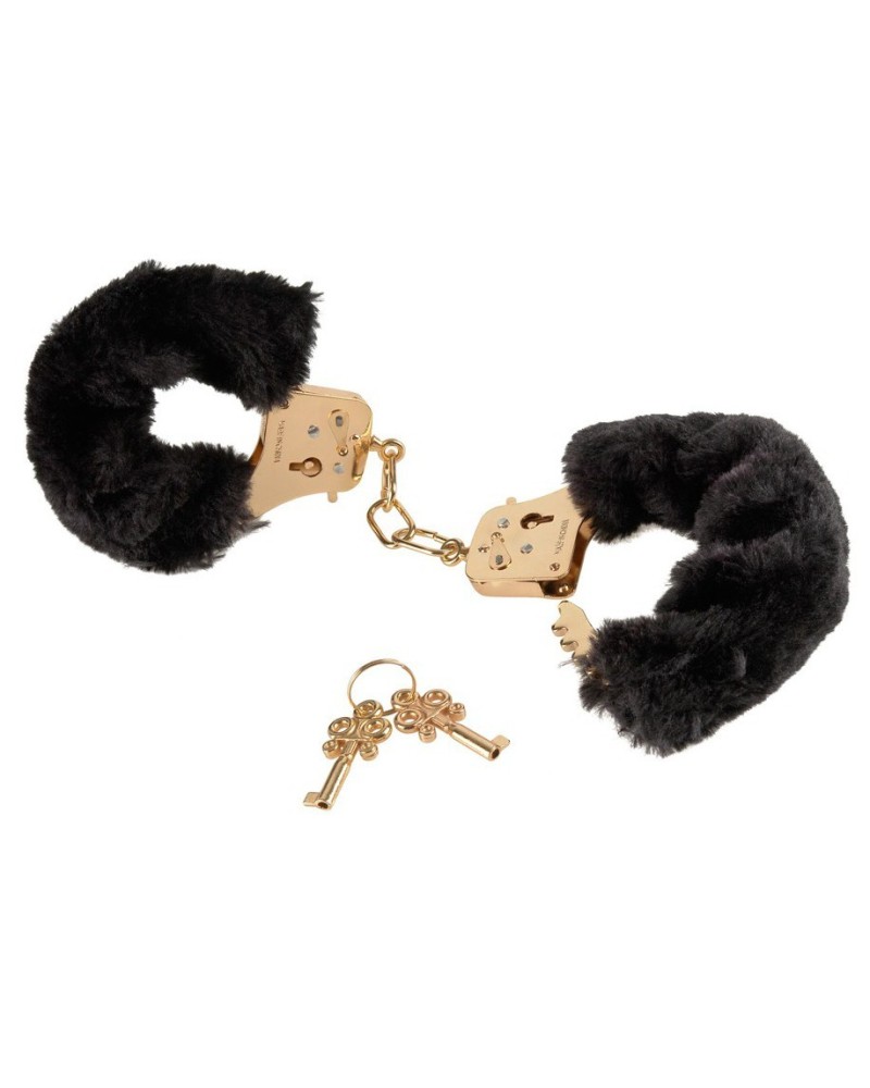 Menottes Gold Furry Noires pas cher