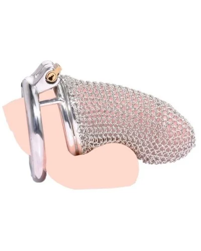 Cage de Chasteté en Métal Chainmail 9 x 3.7cm sextoys et accessoires sur La Boutique du Hard